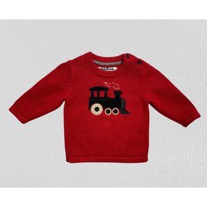 OshKosh B'Gosh Train Sweater Size 9 Months Red Sweater Train design Long-Sleeve